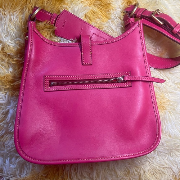 Dooney & Bourke Fuchsia Leather Shoulder Bag - Picture 3 of 4